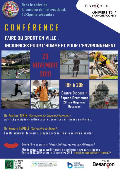 Conférence Faire du sport en ville : incidences pour l'homme et pour l'environnement
