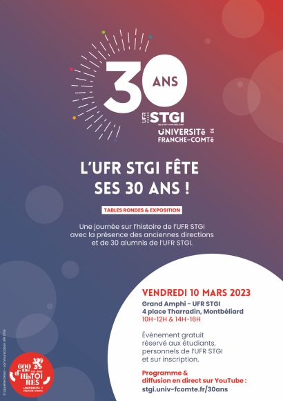 Affiche journée 30 ans de l'UFR STGI