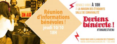 Réunion d'informations bénévoles Radio Campus