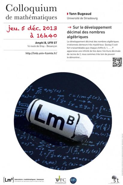 Affiche développement décimal des nombres algébriques