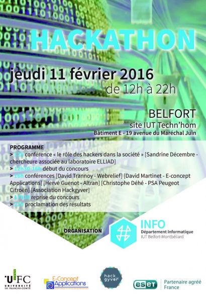 2ème hackathon du département Informatique de l'IUT de Belfort-Montbéliard