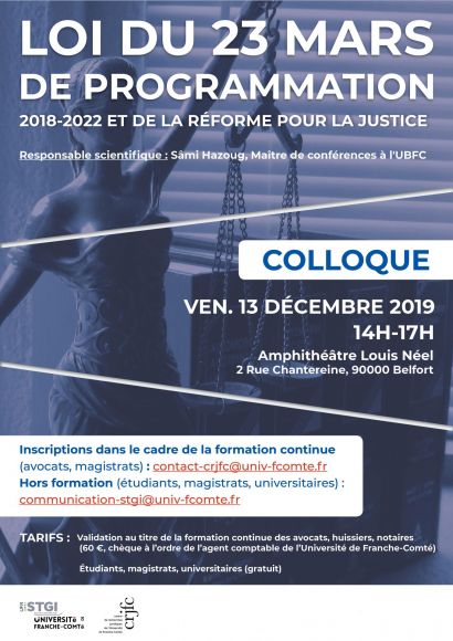 Colloque du 13 décembre UFR STGI