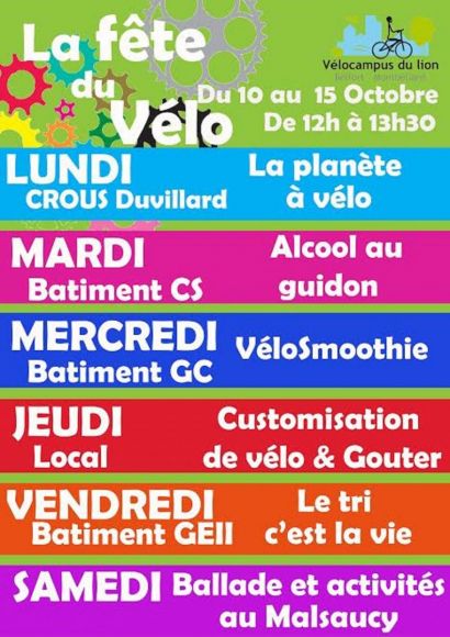 C’est la fête du vélo avec Vélocampus du lion à l'IUT de Belfort-Montbéliard du 10 au 15 octobre