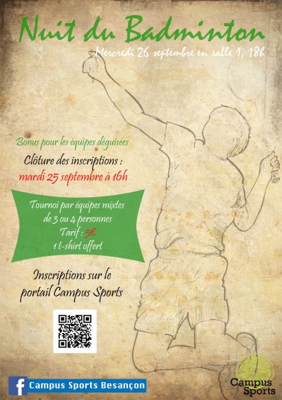 Affiche campus sports nuit du bad