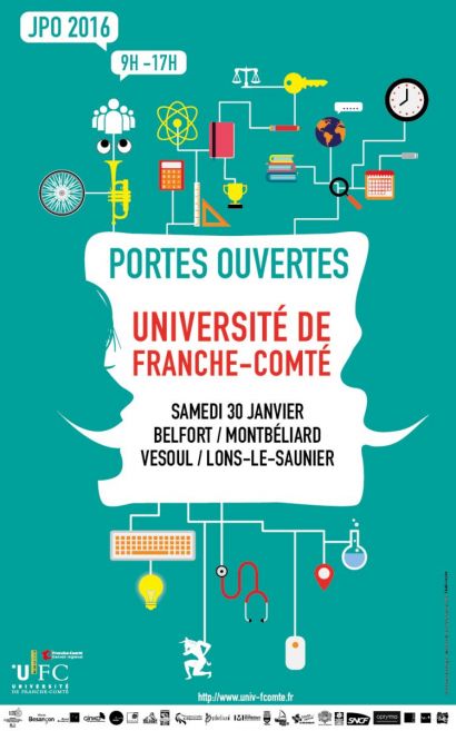 Affiche des JPO Belfort, Montbéliard, Vesoul, Lons-le-Saunier