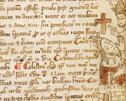 Textes anciens avec motif évoquant la religion chrétienne