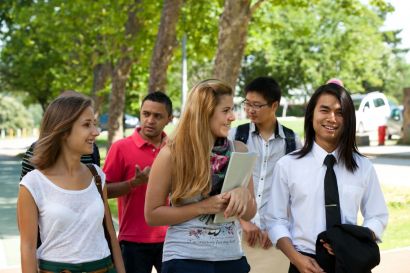 Un groupe d'étudiants étrangers