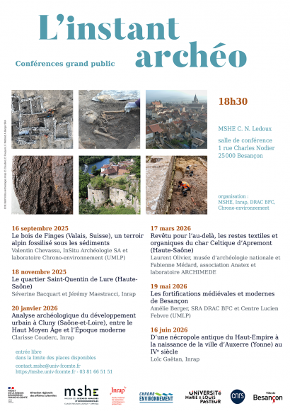 Affiche programme de L'instant archéo 2025-2026
