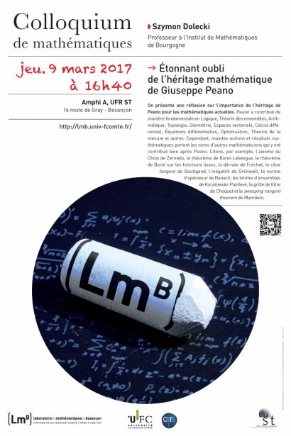 Affiche du colloquium de mathématiques