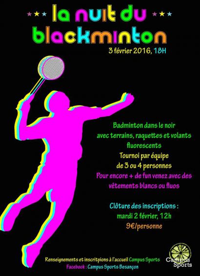 Affiche de la Nuit du blackminton