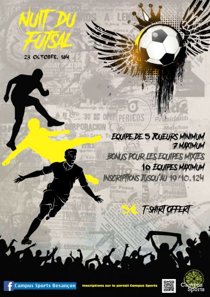 Affiche Nuit du Futsal Campus Sports