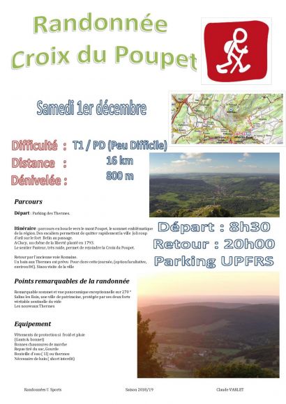 Affiche Randonnée Croix du Poupet