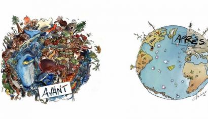 avant/après : une planète pleine de vie, une autre déserte