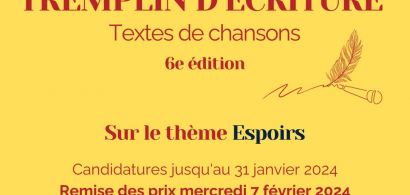 Tremplin d'écriture de textes de chansons #6