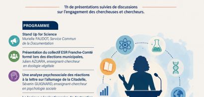 1h de présentations suivies de discussions sur l'engagement des chercheuses et des chercheurs