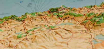 Carte en relief de l'Algérie