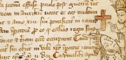 Textes anciens avec motif évoquant la religion chrétienne
