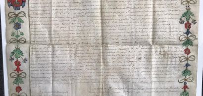 Diplôme ancien illustré