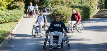 Parcours en fauteuil sur le campus
