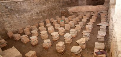 Photo de la salle à hypocauste de la villa romaine