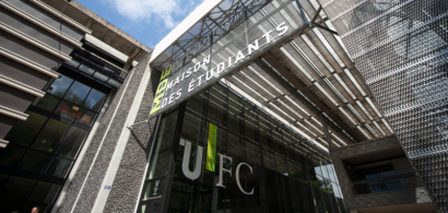 Vue extérieure de la maison des étudiants (MDE) sur le campus de la Bouloie