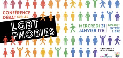 Visuel de l'affiche de la conférence sur les LGBT phobies