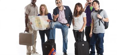 Bande de jeunes prêt à partir...