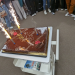 gâteau d'anniversaire "20 ans Bu Santé" avec bougies allumées