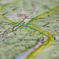 Vue d'une carte avec une frontière